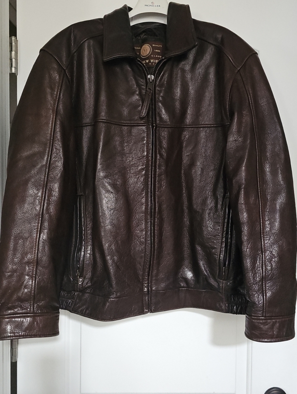 Marc New York First Class Leather Jacket Men's Brown Edgy Bikercore Vintage, XL